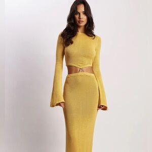 Meshki Yellow Knit Maxi Dress
